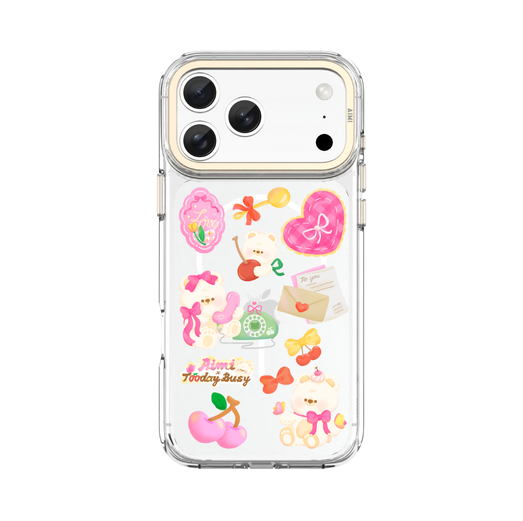 AIMI x Toodaybusy Cherry Busy Bear Phone Case